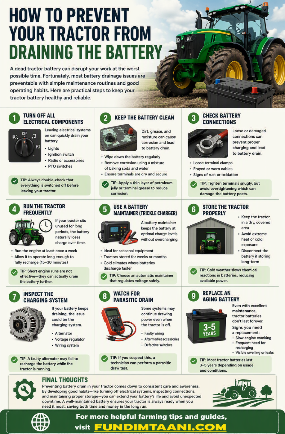 How to Prevent Your Tractor from Draining the Battery